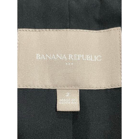 Banana Republic Blazer Belted Linen Womens Size 2 Two Button Fully Lined Gray - Picture 6 of 9